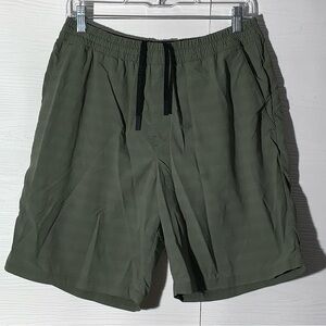 Hill City Olive Green Drawstring Performance Shorts Medium